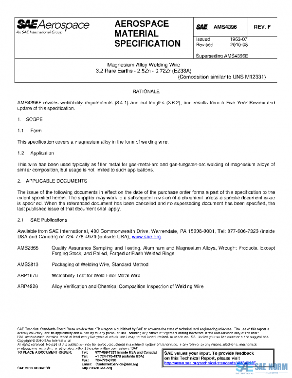 SAE AMS4396F PDF SAE AMS4396F PDF