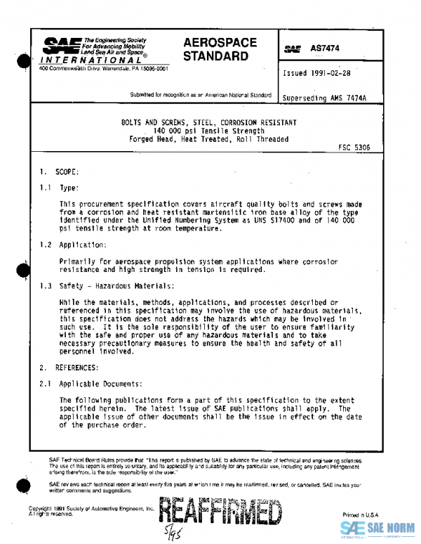 SAE AS7474 PDF SAE AS7474 PDF