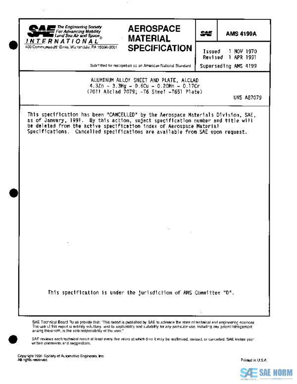 SAE AMS4199A PDF SAE AMS4199A PDF