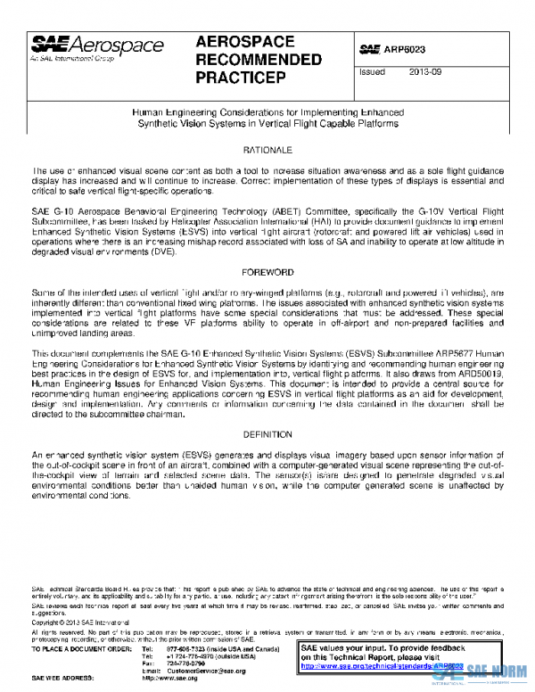 SAE ARP6023 PDF SAE ARP6023 PDF