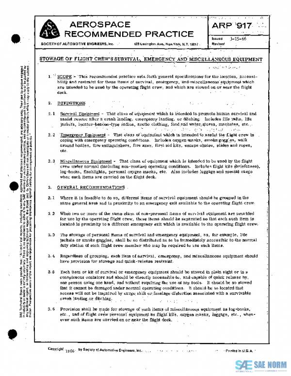 SAE ARP917 PDF SAE ARP917 PDF