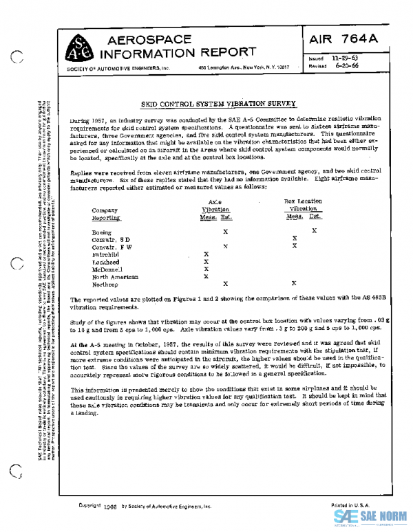 SAE AIR764A PDF SAE AIR764A PDF
