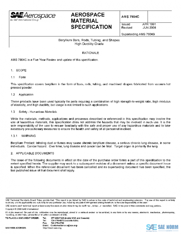 SAE AMS7904C PDF SAE AMS7904C PDF