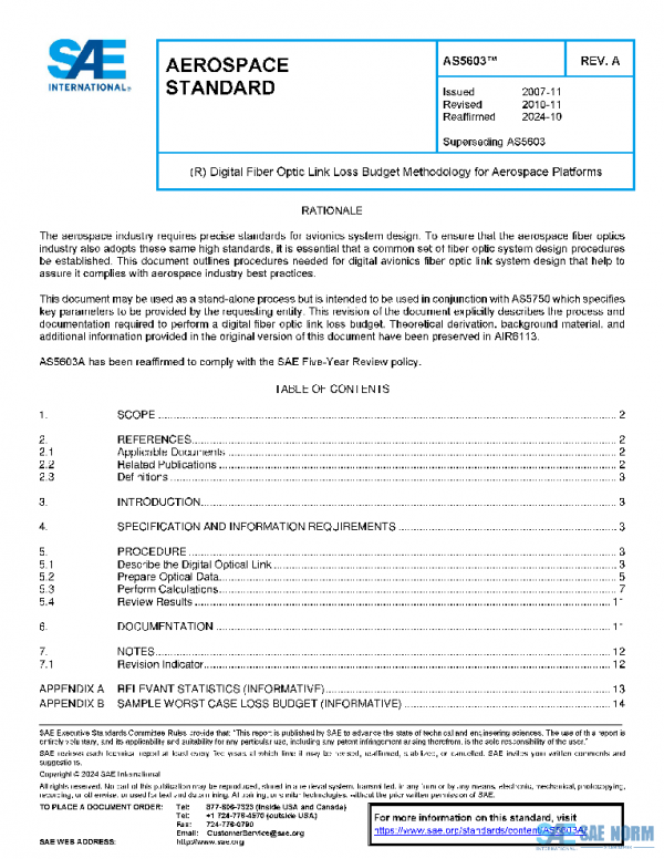 SAE AS5603A PDF SAE AS5603A PDF