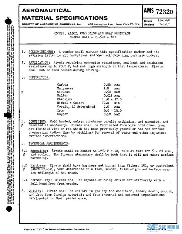 SAE AMS7232D PDF SAE AMS7232D PDF