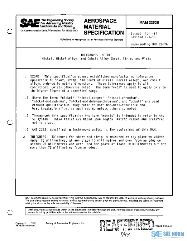SAE MAM2262B PDF