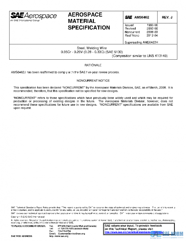 SAE AMS6462J PDF SAE AMS6462J PDF