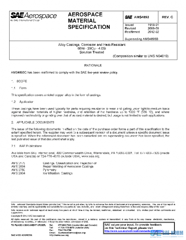 SAE AMS4893C PDF SAE AMS4893C PDF