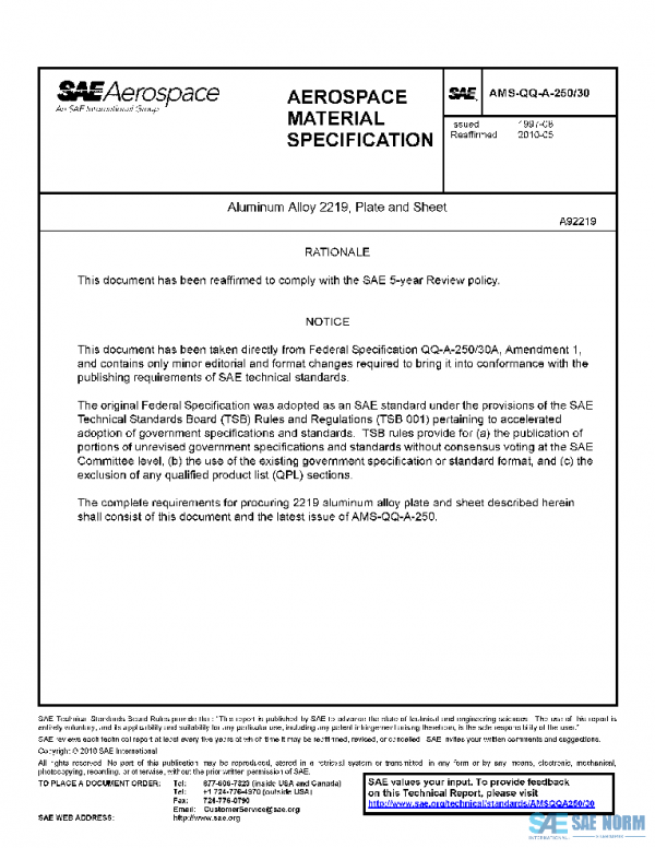 SAE AMSQQA250/30 PDF