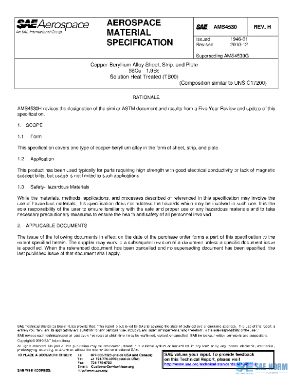 SAE AMS4530H PDF SAE AMS4530H PDF