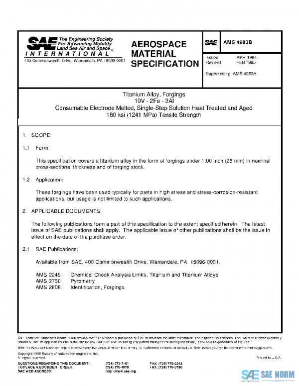 SAE AMS4983B PDF SAE AMS4983B PDF