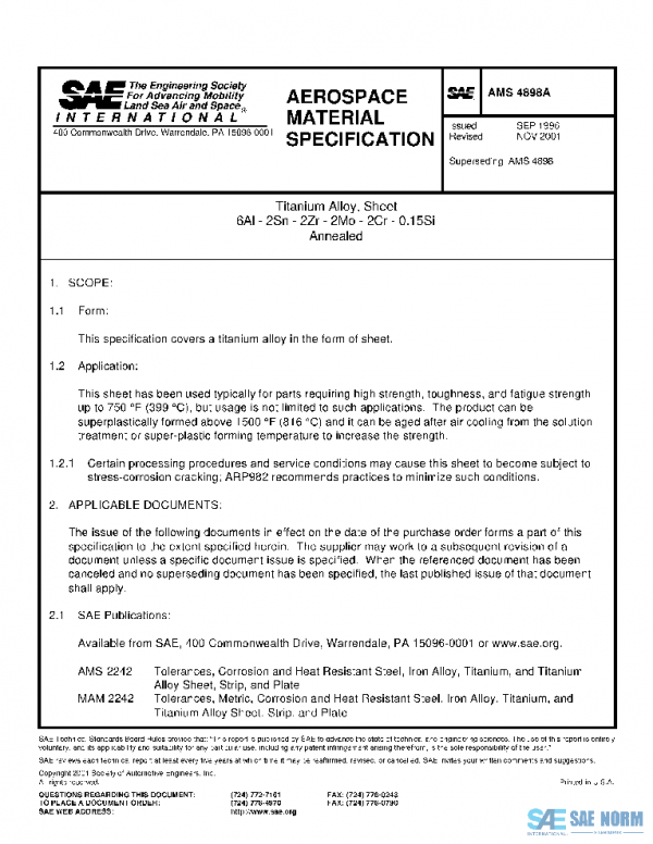 SAE AMS4898A PDF SAE AMS4898A PDF