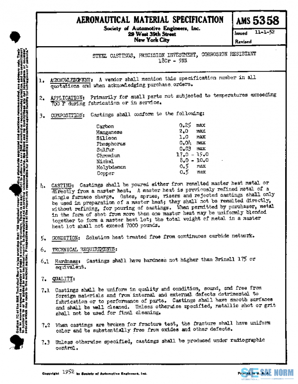 SAE AMS5358 PDF SAE AMS5358 PDF