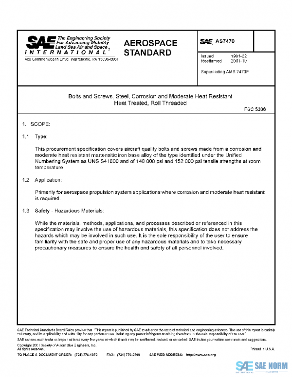 SAE AS7470 PDF