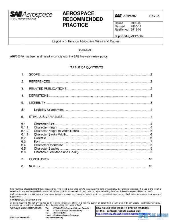 SAE ARP5607A PDF SAE ARP5607A PDF