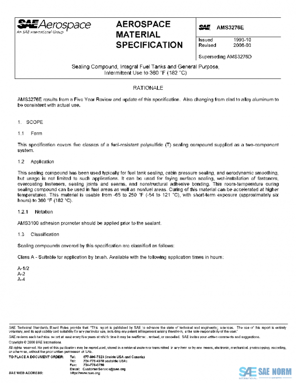 SAE AMS3276E PDF SAE AMS3276E PDF
