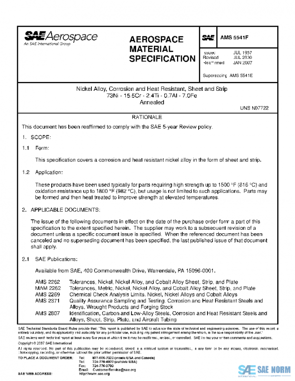 SAE AMS5541F PDF SAE AMS5541F PDF