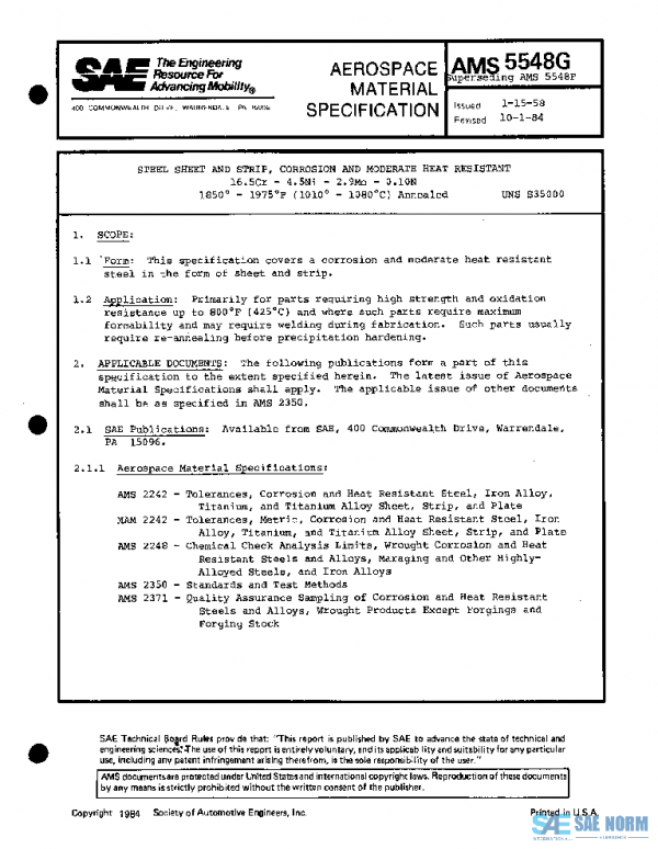 SAE AMS5548G PDF