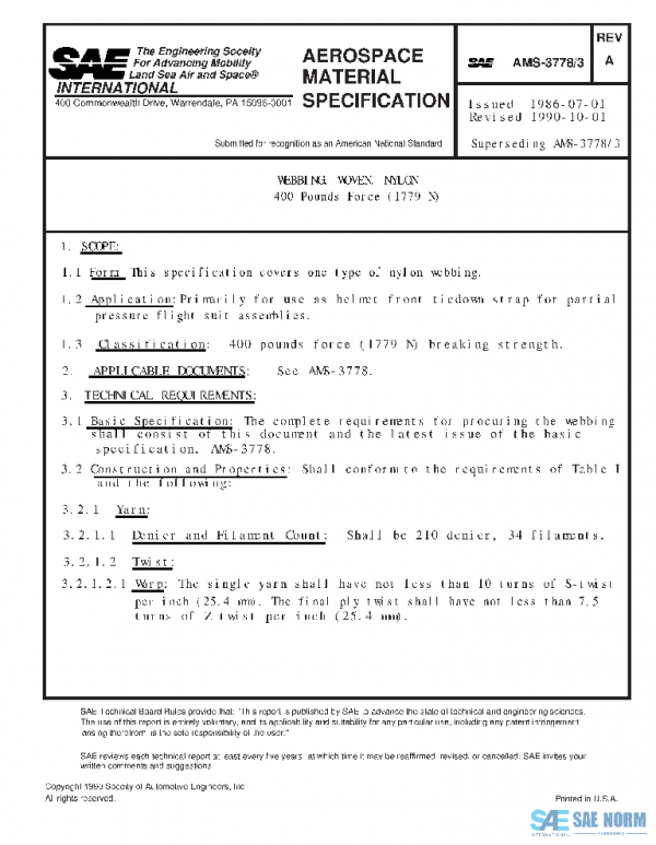 SAE AMS3778/3A PDF SAE AMS3778/3A PDF