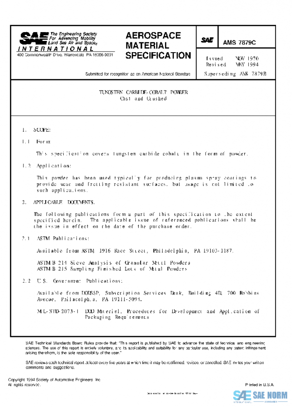 SAE AMS7879C PDF SAE AMS7879C PDF