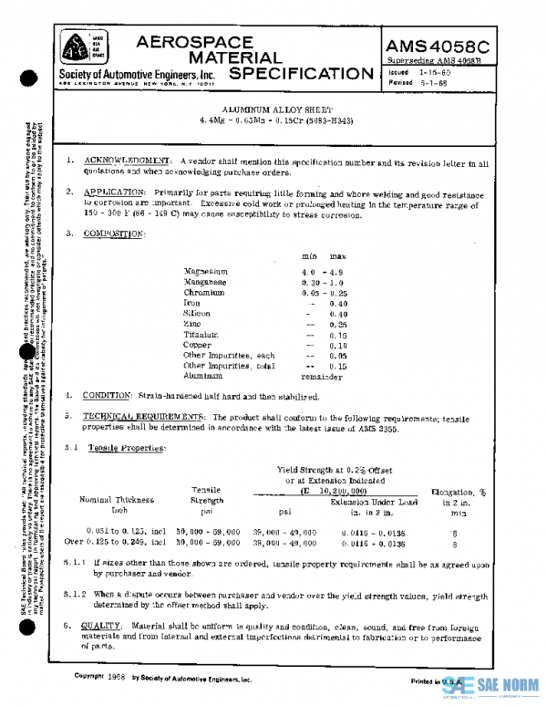 SAE AMS4058C PDF