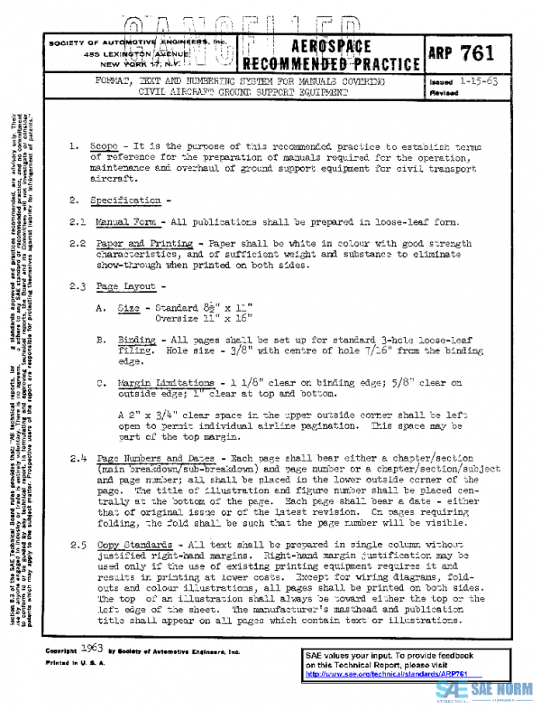 SAE ARP761 PDF SAE ARP761 PDF