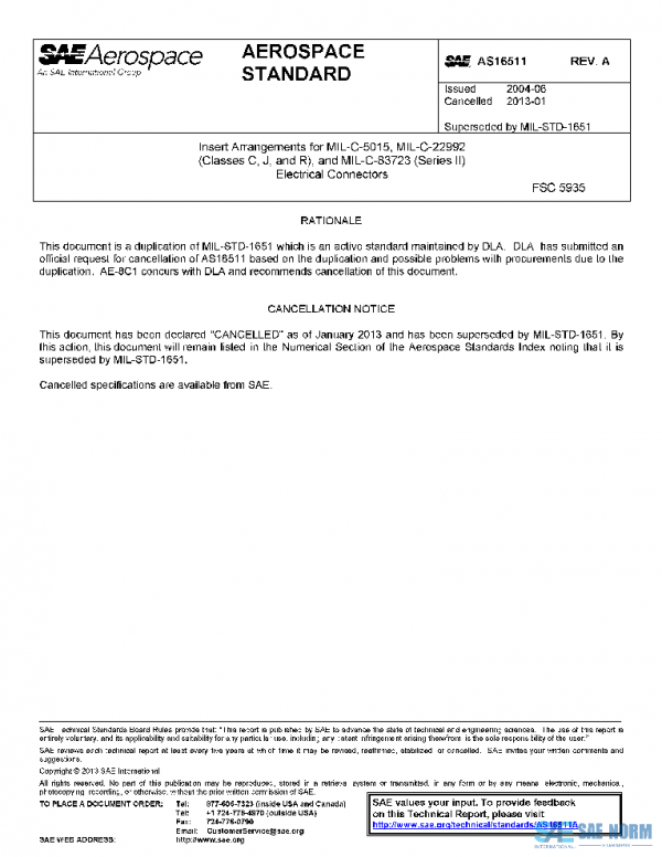 SAE AS16511A PDF SAE AS16511A PDF