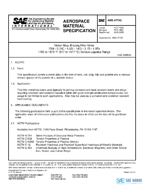 SAE AMS4775G PDF SAE AMS4775G PDF