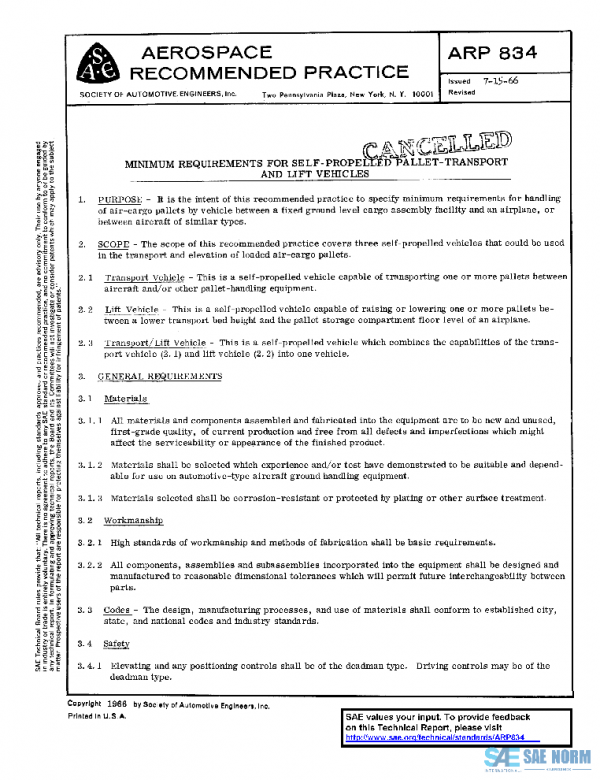 SAE ARP834 PDF SAE ARP834 PDF