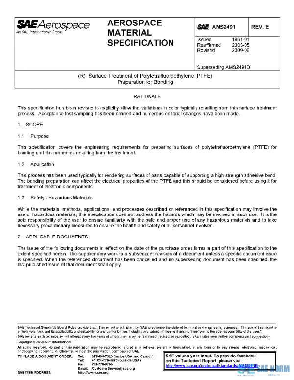 SAE AMS2491E PDF SAE AMS2491E PDF