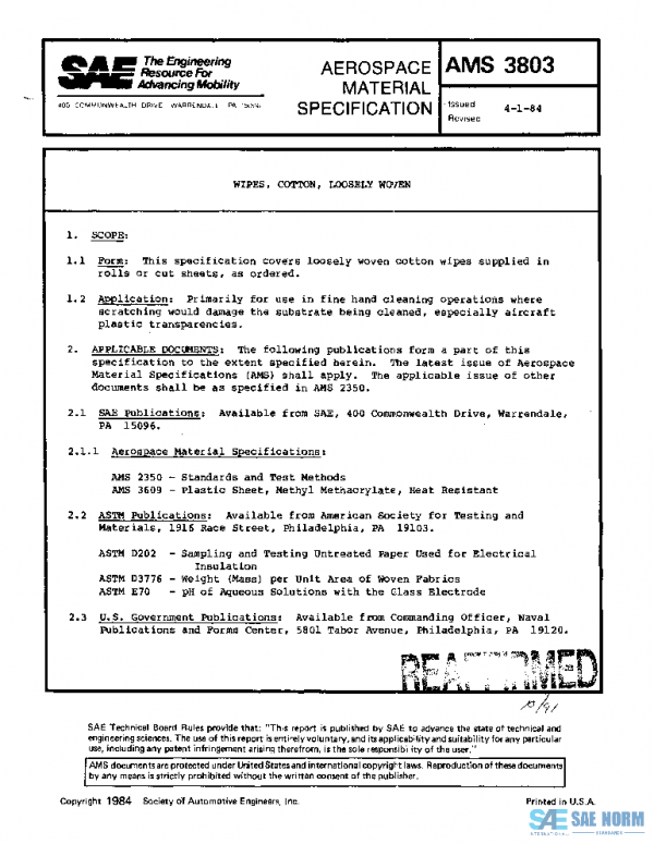 SAE AMS3803 PDF