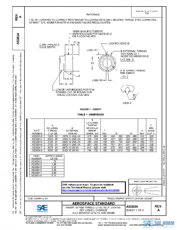 SAE AS3654A PDF SAE AS3654A PDF