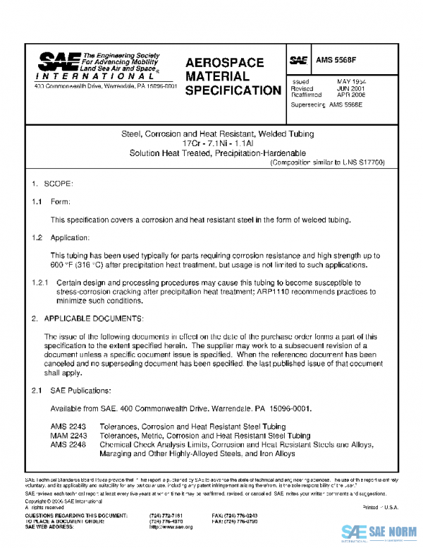 SAE AMS5568F PDF