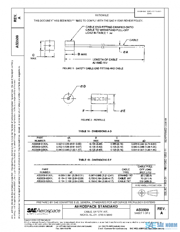 SAE AS3509A PDF SAE AS3509A PDF