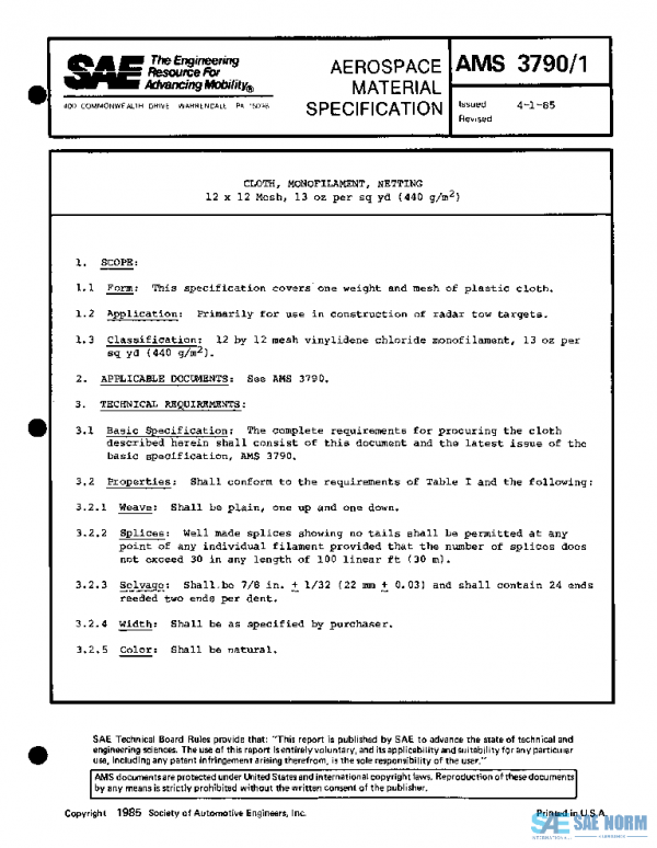 SAE AMS3790/1 PDF