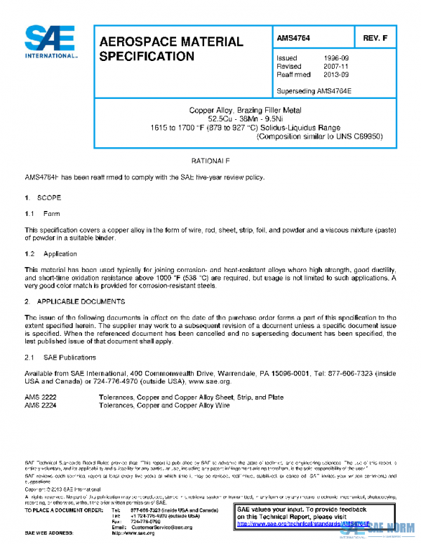 SAE AMS4764F PDF