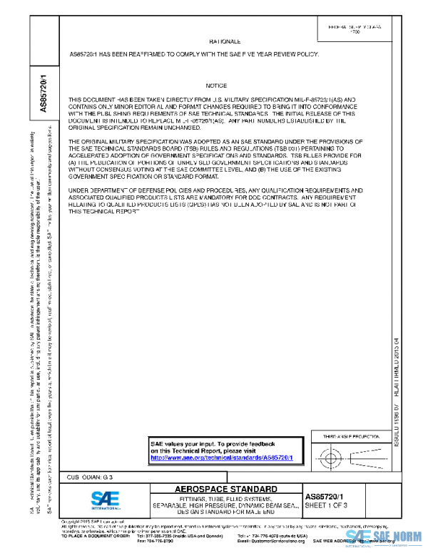 SAE AS85720/1 PDF SAE AS85720/1 PDF