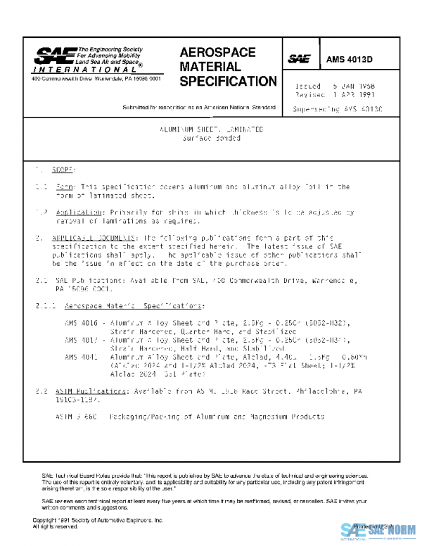 SAE AMS4013D PDF