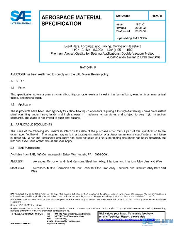 SAE AMS5900B PDF SAE AMS5900B PDF