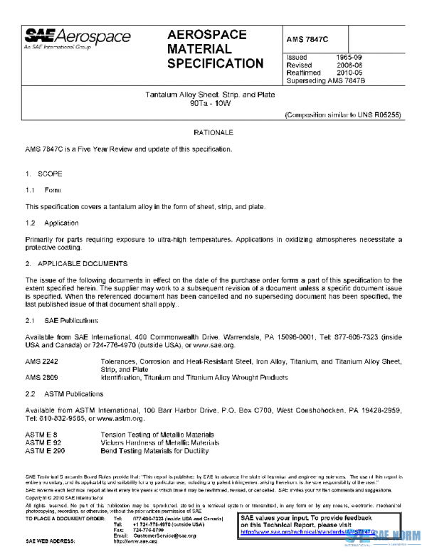 SAE AMS7847C PDF SAE AMS7847C PDF