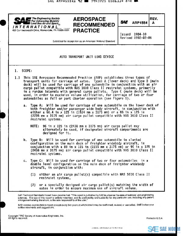 SAE ARP1554A PDF SAE ARP1554A PDF