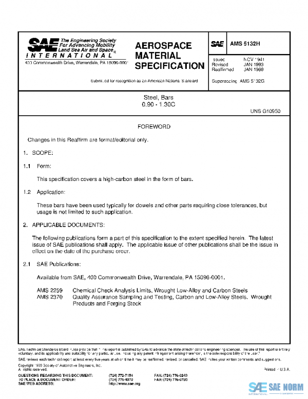 SAE AMS5132H PDF