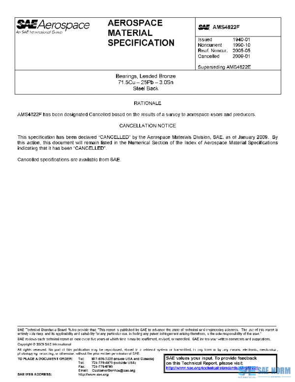 SAE AMS4822F PDF SAE AMS4822F PDF