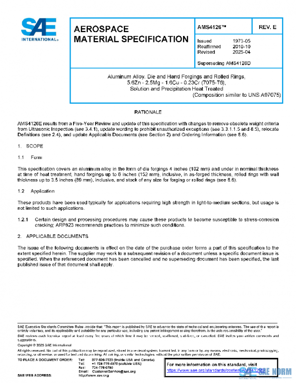 SAE AMS4126E PDF SAE AMS4126E PDF