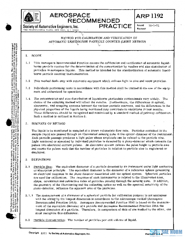 SAE ARP1192 PDF