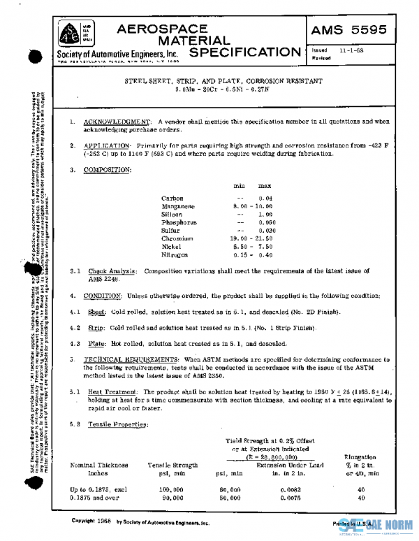 SAE AMS5595 PDF SAE AMS5595 PDF