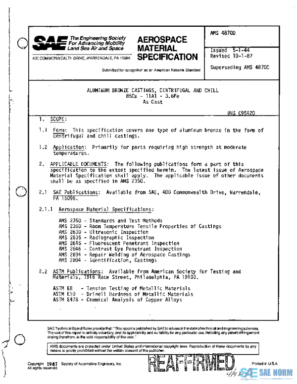 SAE AMS4870D PDF