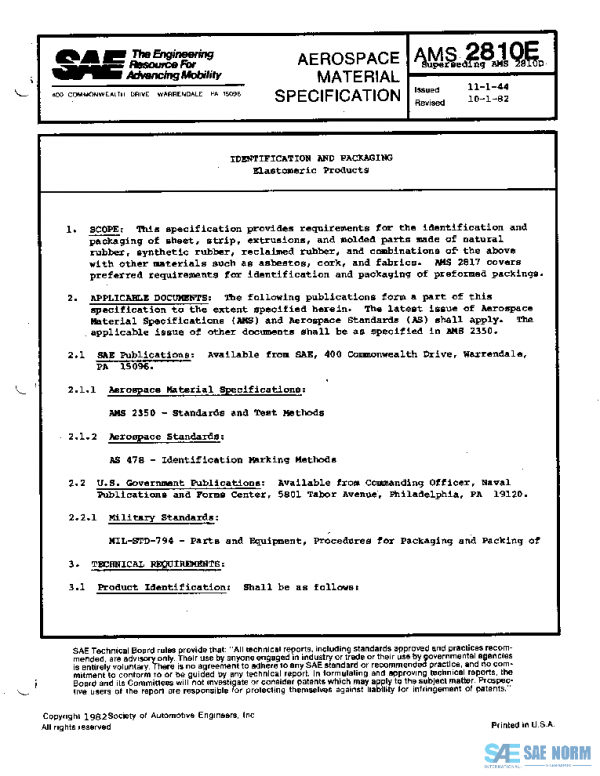 SAE AMS2810E PDF