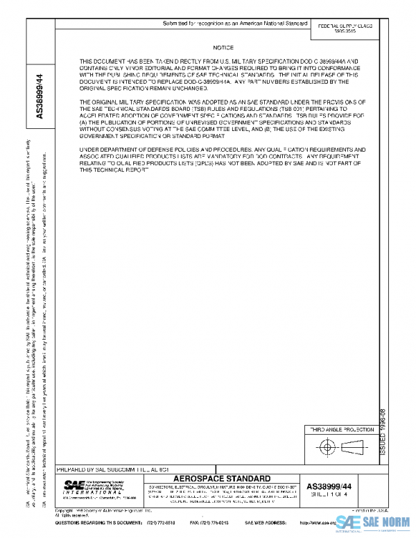 SAE AS38999/44 PDF SAE AS38999/44 PDF