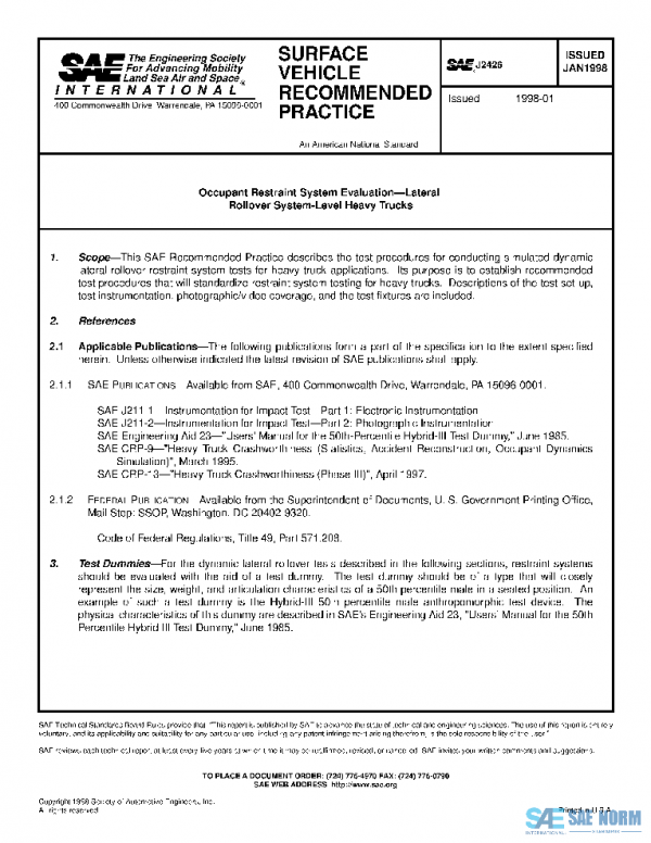 SAE J2426_199801 PDF SAE J2426_199801 PDF